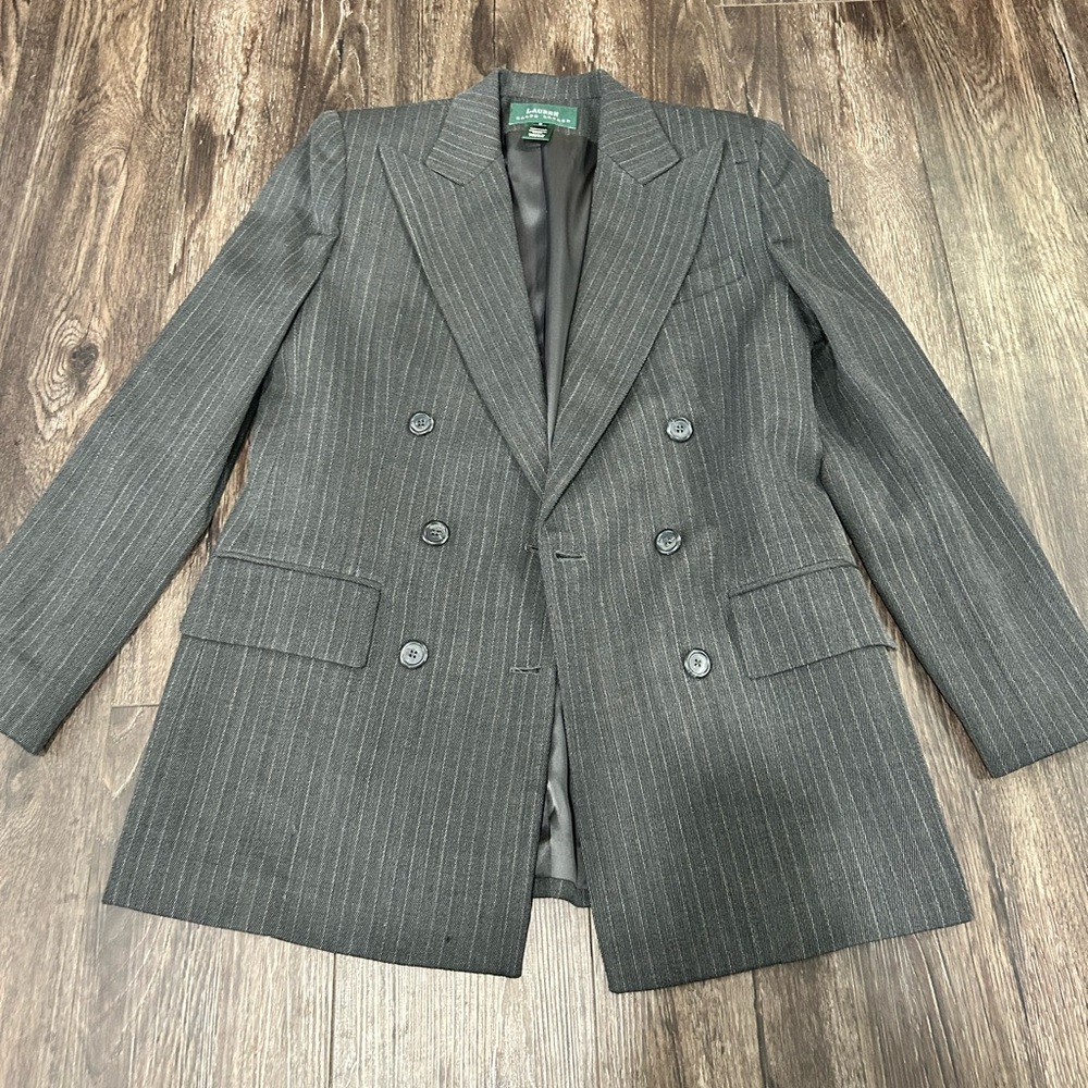 LAUREN Ralph Lauren, 100% wool, pinstripe blazer, size 8